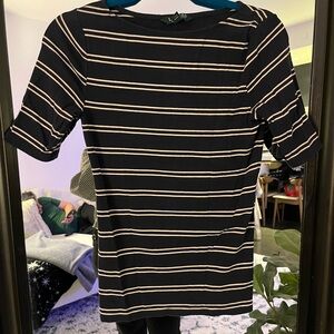 Lauren Ralph Lauren Navy and White Striped Top ~ Size S